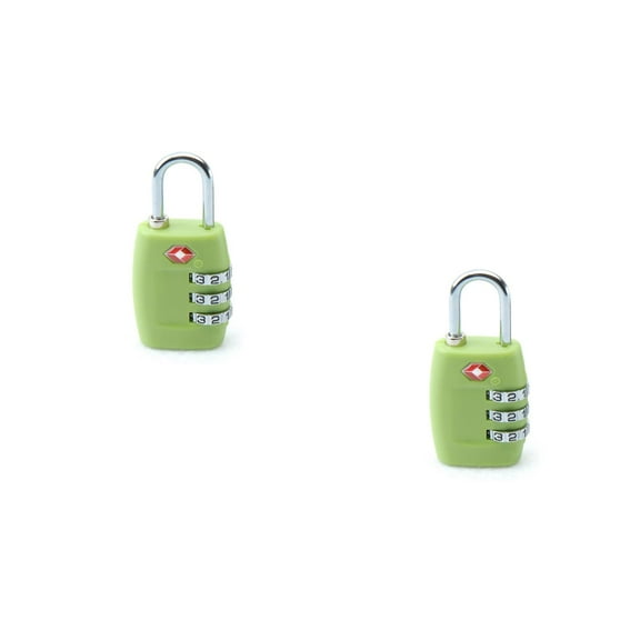 2 Count TSA Approved Locks for Luggage Bag Combination Padlock Suitcase Green