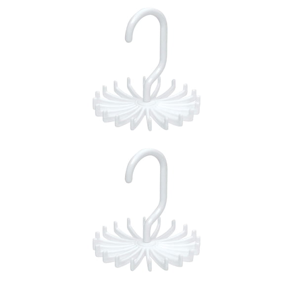 2 Count Tie and Belt Rack Scarf Storage Wooden Hooks for Clothes Closet Accessories
