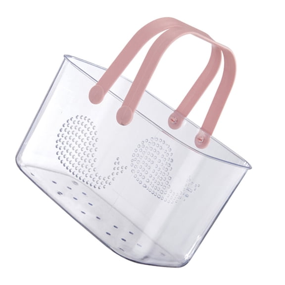 2 Count Toiletry Basket Shower Organizer Salad Bowl with Lid Containers Baby Pink