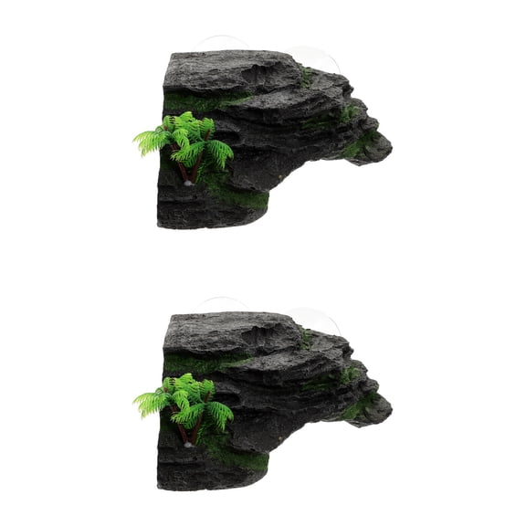 2 Count Turtle Platform Tank Enrichment Cave Decorations Black