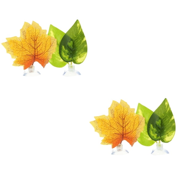 2 Pack Turtle Accessories with Fish Betta Bed and Underwater Leaf Hammock for Aquarium Decoration