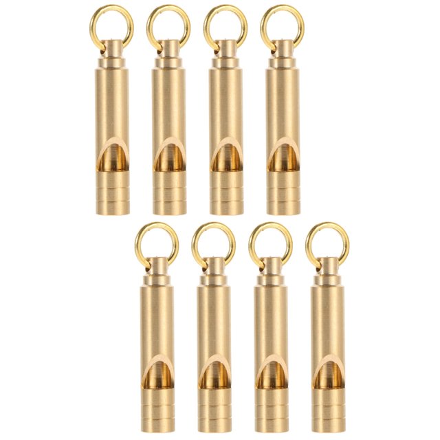 2 Count Vintage Brass Whistle Hanging Collectible Emergency Loud Sound