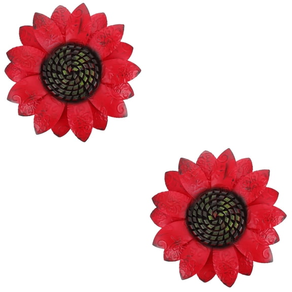 Hytrove Decorators Iron Flower Pendant Red 2Pack 13x13in