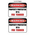 thumbnail image 1 of 2-Count Warning Property Protected by a Fox Terrier 9 inch x 11.5 inch Laminated Dog Sign, 1 of 2