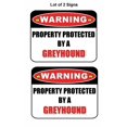 thumbnail image 1 of 2-Count Warning Property Protected by a Greyhound 9 inch x 11.5 inch Laminated Dog Sign, 1 of 2