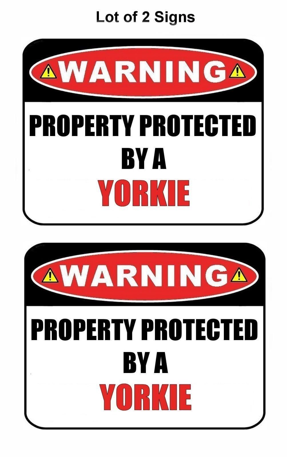 2-Count Warning Property Protected by a Yorkie 9 inch x 11.5 inch ...