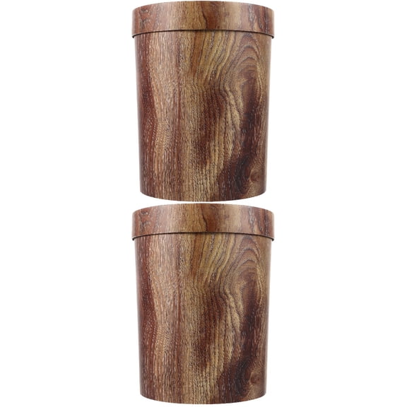 2 Count Waste Paper Basket Bin Retro Trash Can Office
