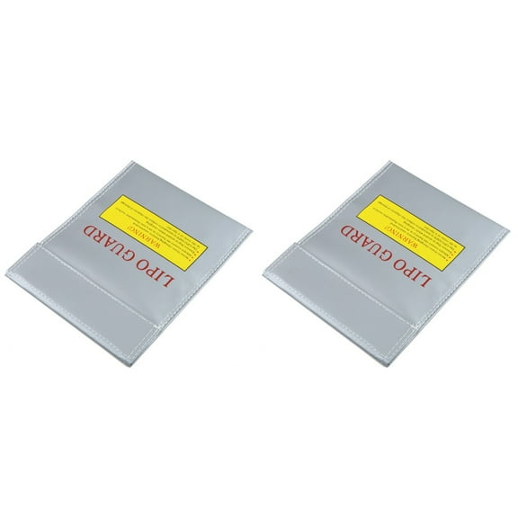 SOPOTUTU Lipo Battery Fireproof Bag Grey Heat Resistant for Safe Charging 2Pcs