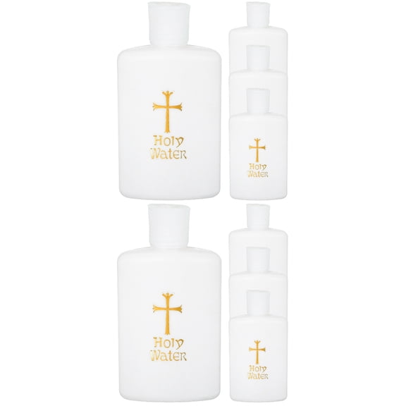 SOPOTUTU Refillable Holy Water Container Set White Elegant for Decor 8Pcs