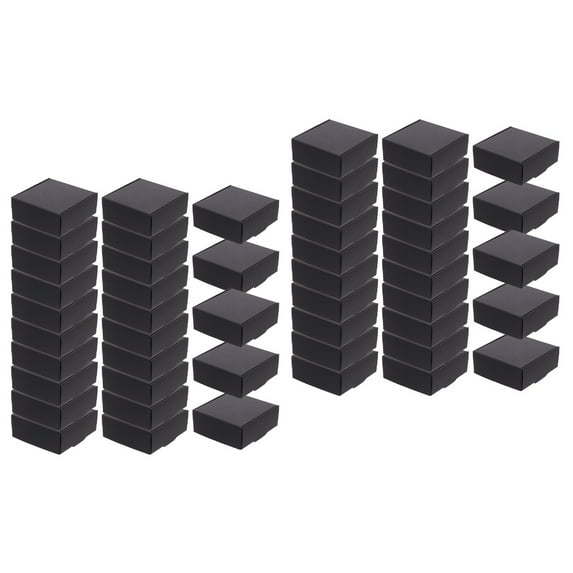 Set of 2 Delivery Packing Boxes Cardboard Shipping Packaging Supplies Black