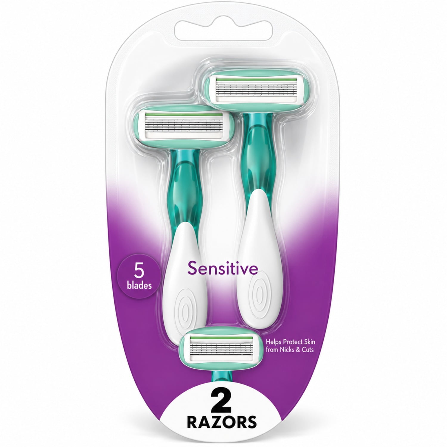 2 Count Women's 5-Blade Razors with Contoured Grip Handles for Everyday ...