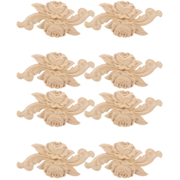 2 Count Wood Carved Decal Decor Onlay Applique Furniture Decals