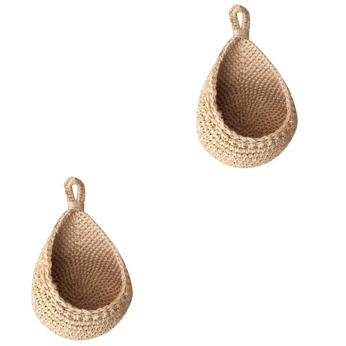2 Count Woven Wall Bag Hanging Vegetable Baskets for Kitchen Storage