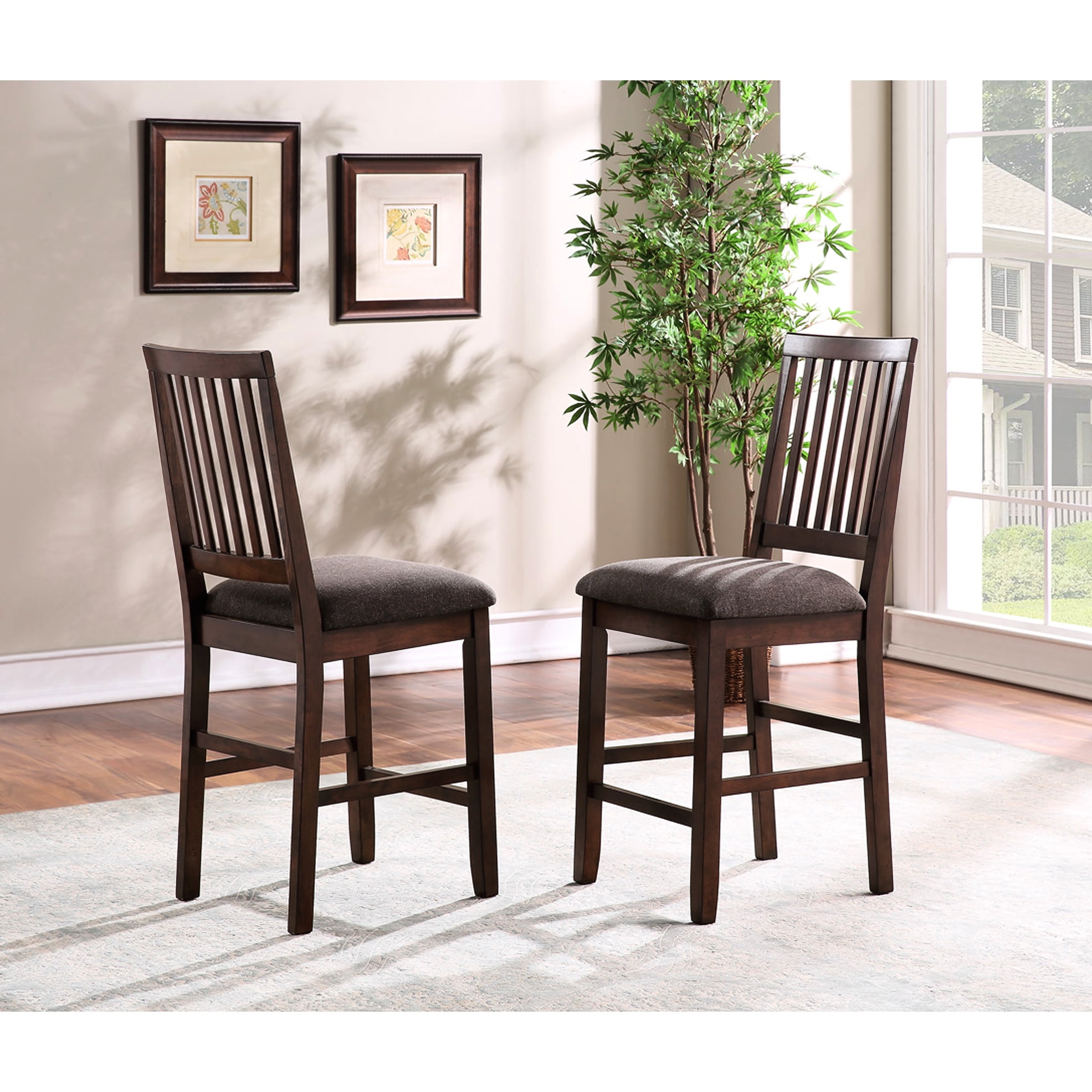 2 Counter Chair In Dark Brown, Created With Rubberwood Solids ...