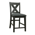 thumbnail image 1 of 2 Counter Height Gray Dining Chairs, X Back Design, Comfy Seat Padding Chair Of 2, Style With Relaxing Cushion Seat, Solid Wood For, 1 of 6