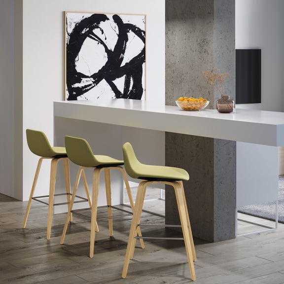 2 Counter Stool - Upholstery, Foam Padding Comfort Mid-century (2) Acid Seat And Back, Versatile For Home