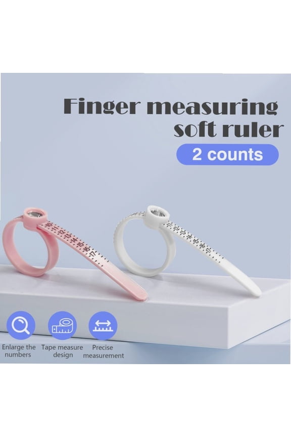 2 Counts Ring Sizer 1-17 Measuring Tool with Magnified Glass, Reusable Finger Size Gauge Jewelry Sizing Tool USA Rings Size