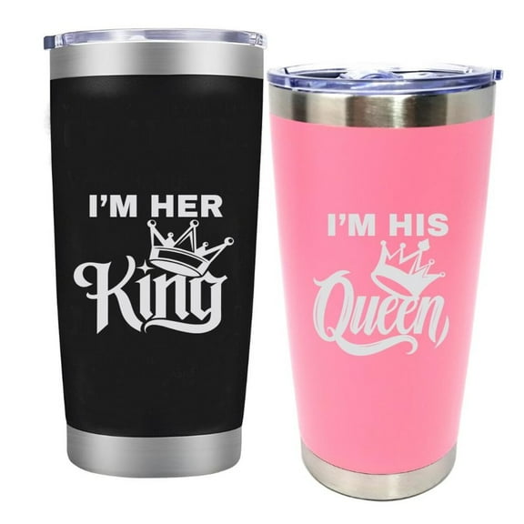 2 Couples Coffee Mugs Set King & Queen Wedding Engagement Gifts for Couple Newlyweds Just Married Gifts Bride Groom Gifts Couples Gifts for Husband Wife Bridal Shower Engaged Matching Tumblers