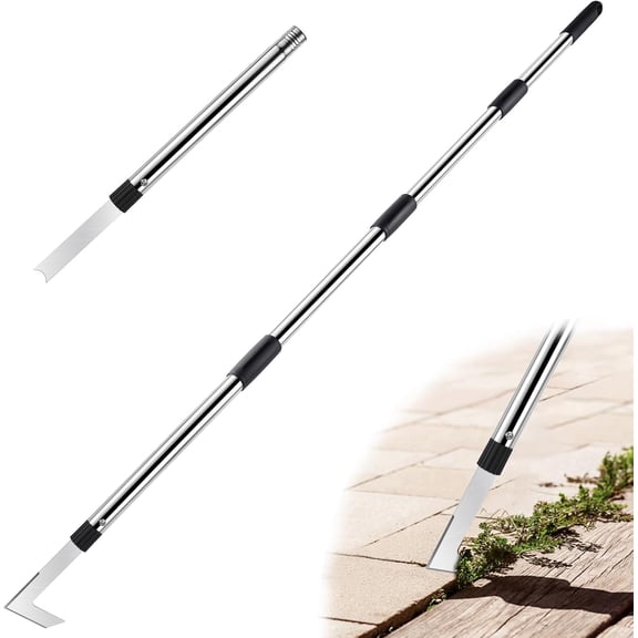 2 Crack Weeder Tool Set, 59" Long Handle Crevice Weeding Tool for Gardening Weed Remover, Manual Crack Weeder Puller, Durable Weeding Tool for Patio Sidewalk Driveway Cracks