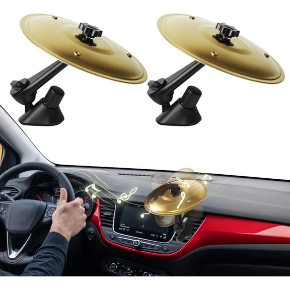 2 Crash Cymbal Air Vent - 2026 Mini Symbol Drum for Dash, Dashboard Cymbal for , Fun for Every Drive, Fits , Boredom, Turn Traffic into a Jam Session