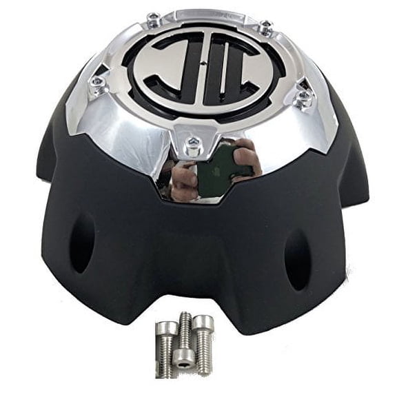 2 Crave 5 LUG Black & Chrome Wheel Center Cap (QTY 4) # NX-5H-C
