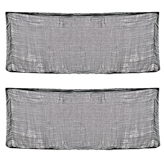 (2) Creepy Black Cloth Decoration, 30 x 72 Inch Gauze Fabric Tattered Spooky Netting for Haunted House Party Props Indoor & Outdoor Halloween Decor Supply