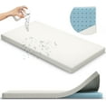 thumbnail image 1 of 2" Crib Mattress Topper Memory Foam - Waterproof Breathable Soft Washable Cover 52" x28" x 2" Fits Standard Size Cribs & Toddler Beds by Sleepah, 1 of 9