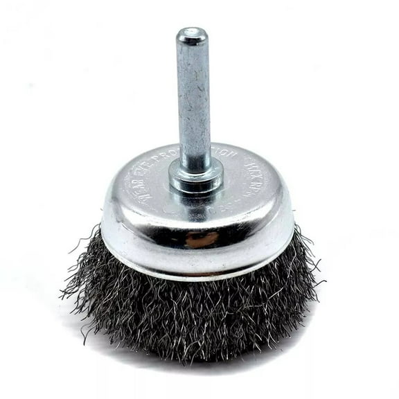 2" Crimped Wire Cup Brush Carbon Steel 1/4" Hex Shank For Die Grinder Or Drill