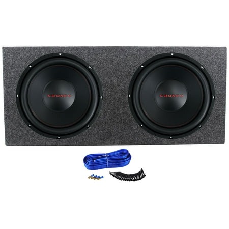 (2) Crunch CRW12D4 12" 800 Watt Car Audio Subwoofers+Sealed Sub Box Enclosure