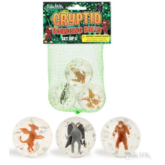 2'' Cryptid Bouncing Balls - 3 Piece Set (Bigfoot, Mothman and the Jersey Devil)