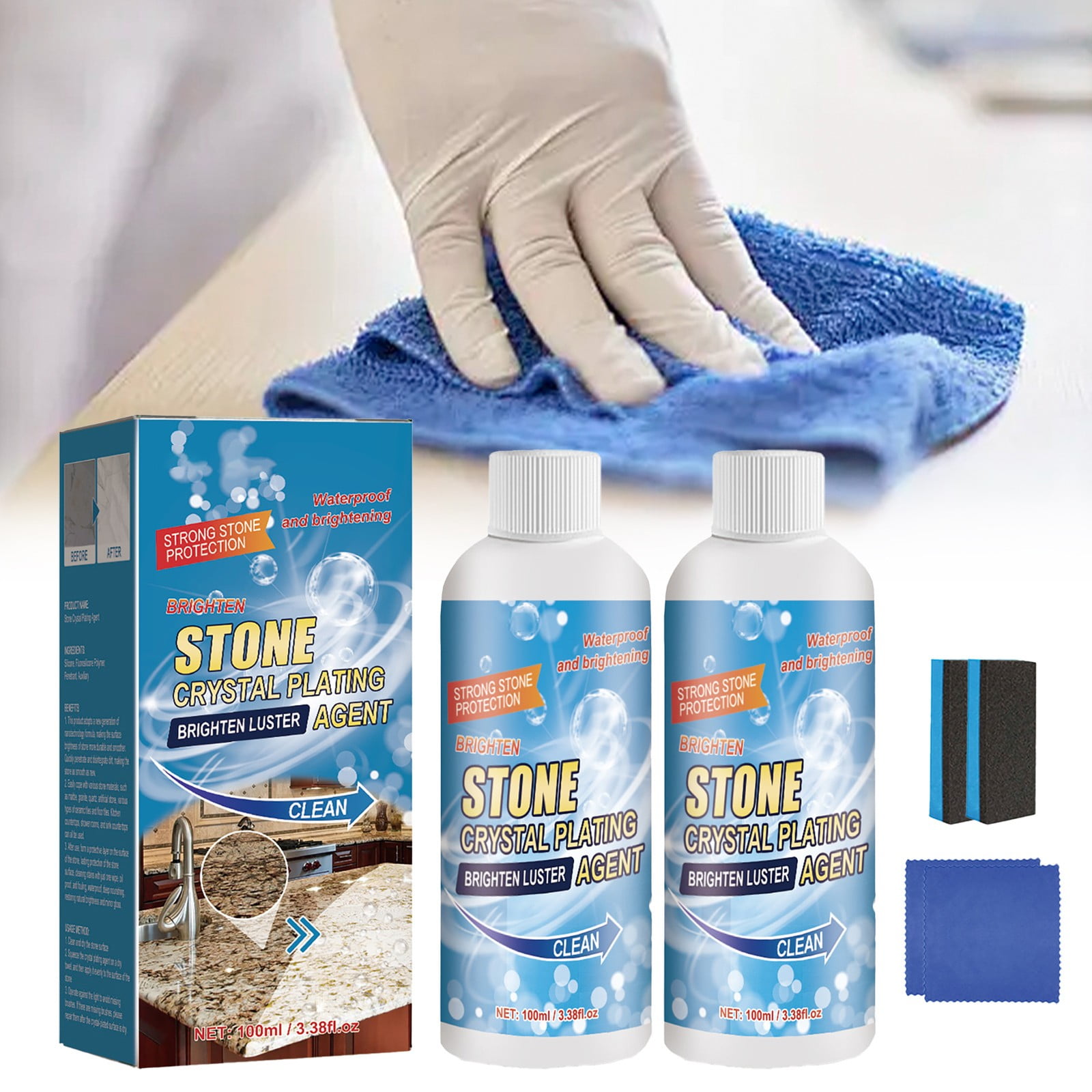 2*Crystal Plating Agent, Stone Plating Agent Stone Stain Remover