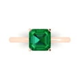 thumbnail image 1 of Solitaire Engagement Ring for Women - 2ct Simulated Emerald in 14K Rose Gold Promise Ring, 1 of 6