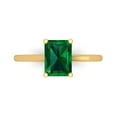 thumbnail image 1 of Solitaire Engagement Ring for Women - 2ct Simulated Emerald in 14K Yellow Gold Promise Ring, 1 of 6