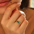 thumbnail image 1 of 2 Ct Emerald Cut Lab-Created Green Emerald Solitaire Engagement Ring 14K Yellow Gold Plated, 1 of 2