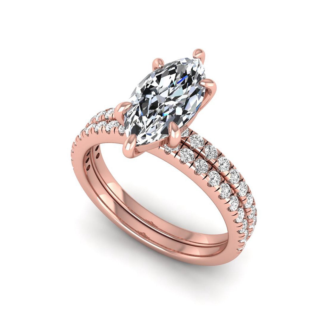 2 Ct Lab Grown Diamond Engagement Ring Set for Women, IGI Certified E ...