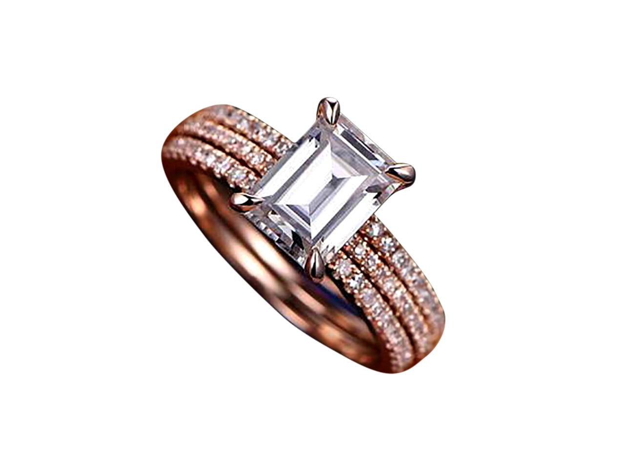 2 Ct Man made diamond moissanite & Man made diamond moissanite Trio