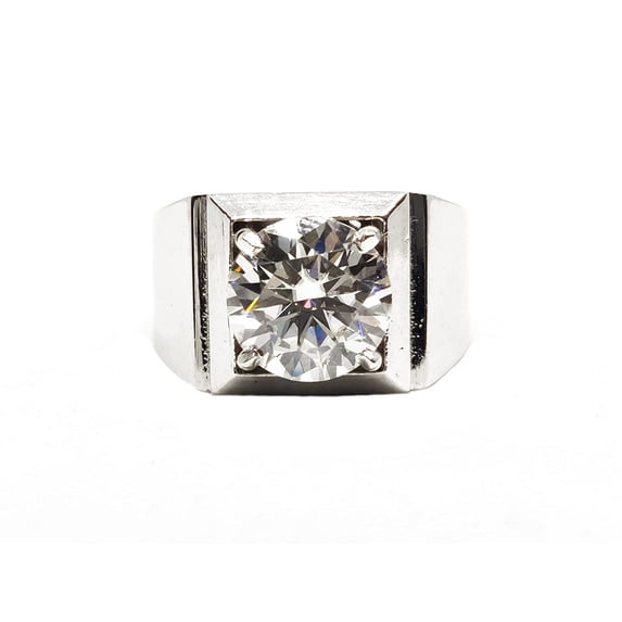 2 Ct Moissanite Men Engagement Ring Solid Silver Heavy Moissanite Band for Men