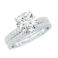 thumbnail image 1 of Rosec Jewels Moissanite Bridal Ring Set - D-VS1 Quality Certified - 2 Carat Engagement Ring with Wedding Band - with Jewelry Box, 10K White Gold, US 7.00, 1 of 7