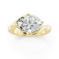 thumbnail image 1 of 2 Ct Oval Cut Moissanite Solitaire Ring 14K Yellow Gold Plated S925 Silver Engagement Ring Gifts for Women Size 7, 1 of 6