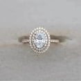 thumbnail image 1 of 2 Ct Oval Cut Simulated Diamond Women's Double Halo Wedding Ring 14K Yellow Gold Plated Silver, 1 of 2