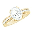 thumbnail image 1 of Rosec Jewels 2 Ct Oval Moissanite Solitaire Engagement Ring - 7X9 mm - D-VS1 Quality Certified Moissanite Ring for Women, 14K Yellow Gold, US 5.50, 1 of 9