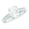 thumbnail image 1 of Rosec Jewels 2 Ct Oval Moissanite Solitaire Engagement Ring for Women (7X9 mm, D-VS1 Quality), 925 Sterling Silver, US 4.00, 1 of 9