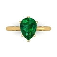 thumbnail image 1 of Solitaire Engagement Ring for Women - 2ct Simulated Emerald in 18K Yellow Gold Promise Ring, 1 of 6