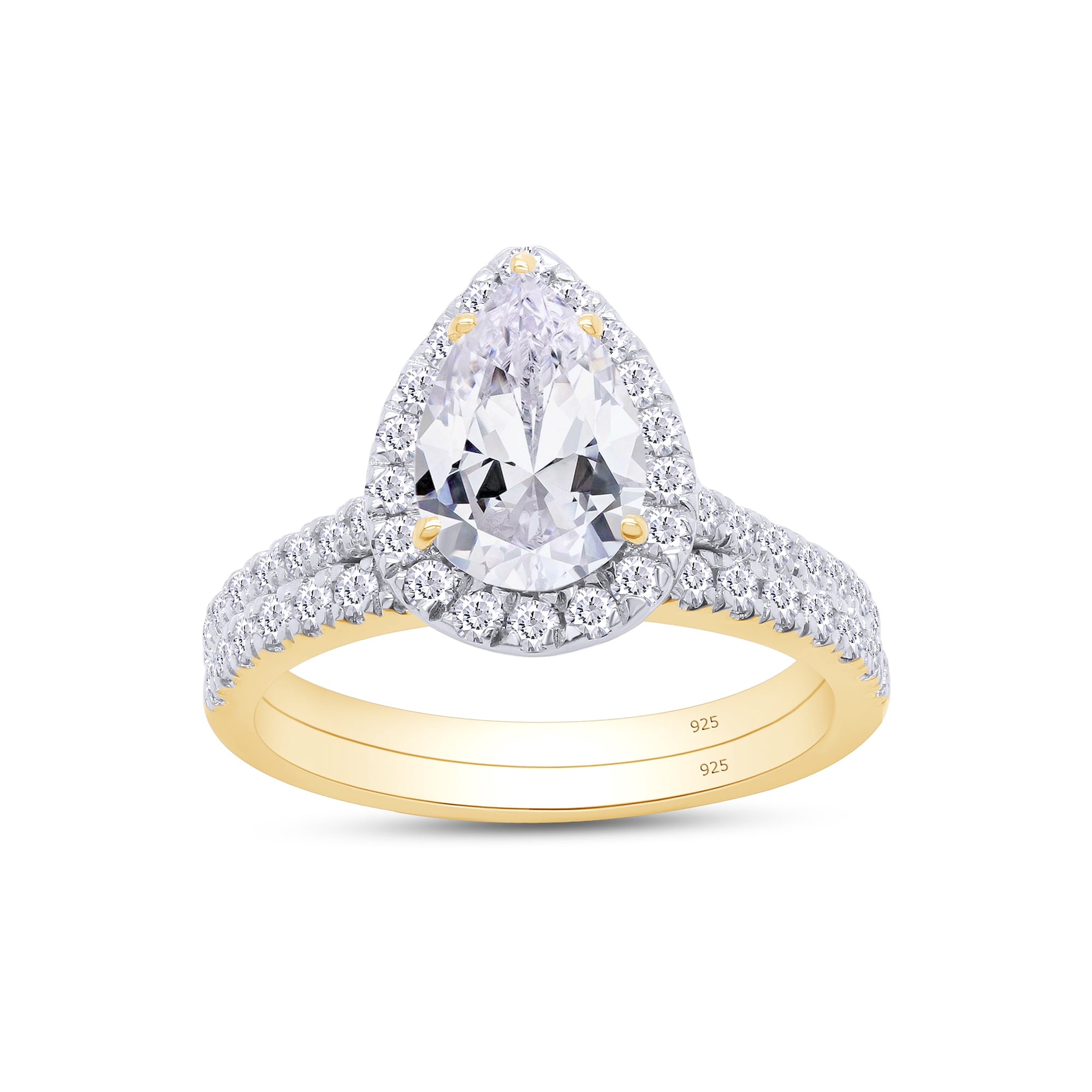 2.00 Pear Cut Diamond Engagement Ring in 14K Yellow Gold