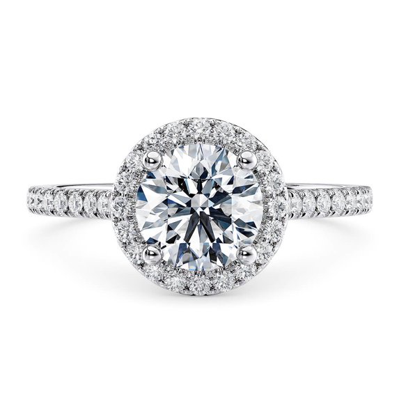 2 Ct Round Cut Diamond Half Iternity Engagement Rings for Women 925 Sterling Silver