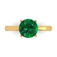thumbnail image 1 of Solitaire Engagement Ring for Women - 2ct Simulated Emerald in 14K Yellow Gold Promise Ring, 1 of 6