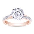 thumbnail image 1 of 2 Ct Round Cut Lab Created Moissanite Diamond Split Shank Solitaire Engagement Ring In 14K Rose Gold Plated Sterling Silver(G-H Color,2.00 Cttw)-8, 1 of 8