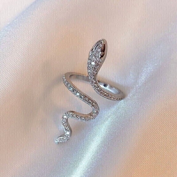 2 Ct Round Cut Simulated Diamond Gorgeous Snake Wedding Ring In 14K White Gold Plated