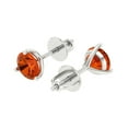 thumbnail image 1 of 2 Ct Round Cut Studs Red Crystal 14K White Solid Gold Everyday Dainty Earrings Screw Back, 1 of 7