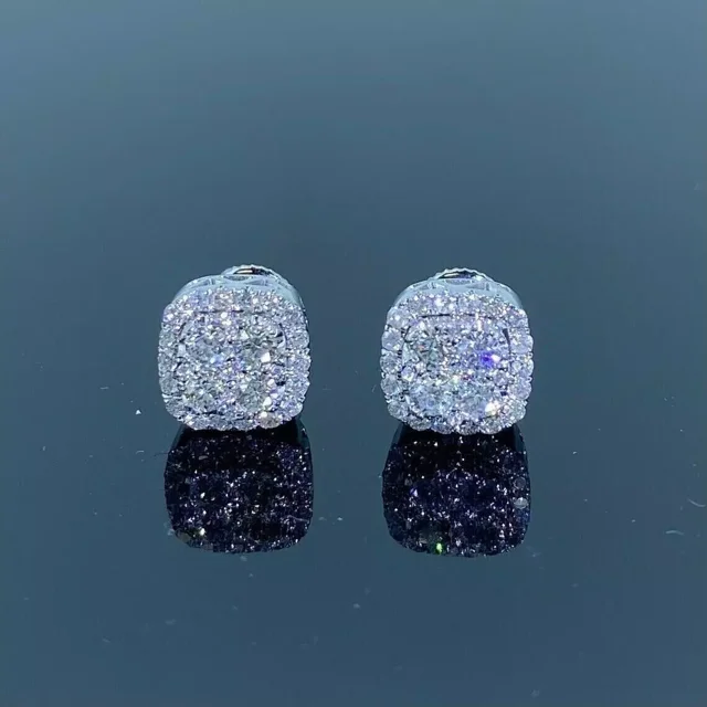 Bague De Fiançailles Vintage En Or Blanc 14k Avec Moissanite 2 Carats - Ronde, VVS1